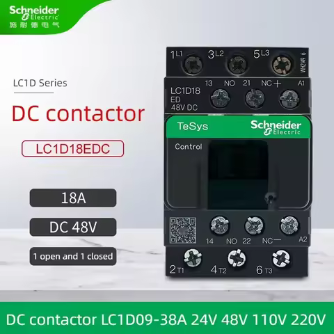 Schneider Electric LC1D09BDC DC Contactor BDC EDC FDC MDC LC1D12A LC1D18A LC1D25A LC1D32A LC1D38 24V