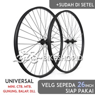 HITAM Wheelset Rims Black Uk 26 Alloy Front/Rear Rims Bicycle Wheel Rims Ready To Be Finished | High Quality
