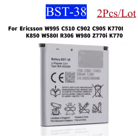 BST-38 Mobile Phone Battery For Sony Ericsson W580 W580i w760 T650 X10 W980 W995 U20i C905c S500c C9