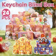 ⭐Ready Stock⭐24PCS Labubu & DIMOO Plush Keychain Blind Box Cute Cartoon Doll Key Ring Surprise Myste