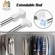 【SG】Stainless Steel Extendable Rod Punch-free Household Curtain Rod Wardrobe Support Rod Telescopic Rod