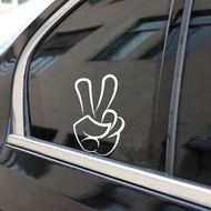 Cutting Sticker car hand 2 fingers peace v Sticker glass body car motorbike helmet laptop