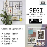 WHITE SQUARE Wall decoration square 35x35 wire grid mesh