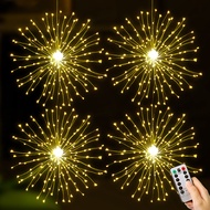圣诞节灯饰 Ready Stock LED Copper Wire Fireworks Lights Christmas Explosion Lights Outdoor Remote Control