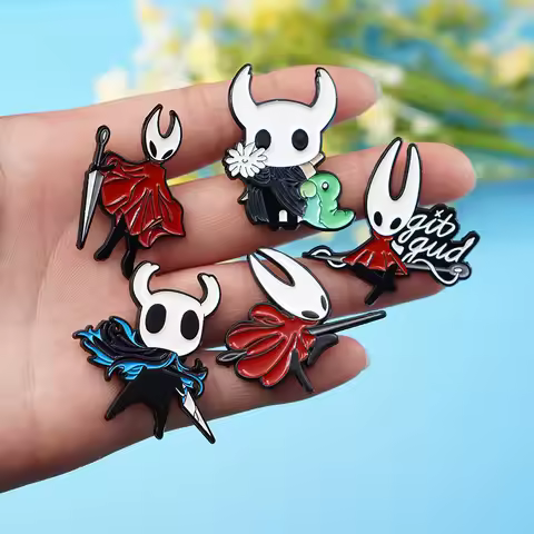 4-8Pcs Hollow Knight Enamel Pins Cute Game Character Insect Knight Hornet Ghost Brooches Kawaii Lape