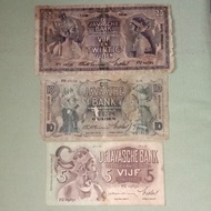 uang kuno indonesia seri wayang paket hemat murah 5-25 gulden