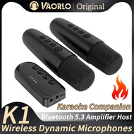 VAORLO DSK1 Original Bluetooth 5.3 Wireless Moving-Coil Microphones Karaoke Companion KTV DSP Mixer System 3.5MM AUX Type-C Amplifier Host HIFI Stereo Surround For Wired Speaker/Car Kit/PC/TV/Projector/Phone