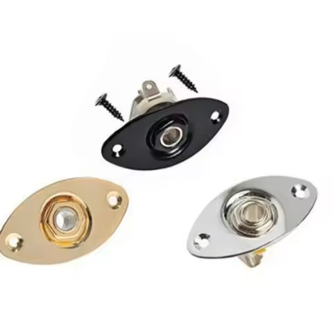 Hot High Quality 1pcs Chrome Oval Output Jack Plate Jackplate Socket W/Jack for Electric LP Guitar U