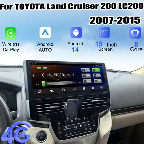 Android 14 CarPlay, Huawei HiCar Yilian For TOYOTA Land Cruiser 200 LC200 2007-2015 15" QLED Screen 