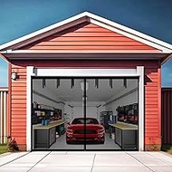 Premium Garage Door Screen for 1 Car Garage 9x8ft, Durable Heavy Duty Fiberglass Screen Mesh with Ho