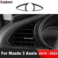 For Mazda 3 Axela 2019 2020 2021 2022 2023 Carbon Fiber Car Front Side Air Condition Vent Outlet Cover Trim Interior Accessories