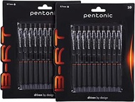 Pentonic B-RT Ball Pen Blister Pack | Tip Size 0.7 mm | Retractable Mechanism With Black Matte Finis