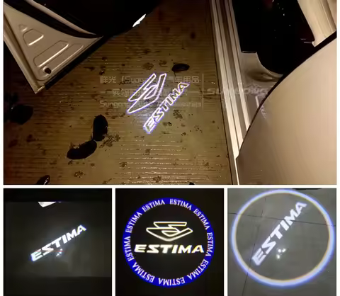 2x car door courtesy light ghost shadow welcome light"ESTIMA" logo projector emblem For ESTIMA