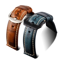 ✨Hot Sale Suitable for Panerai Tissot Langqin Top Genuine Leather Strap 20 22 24MM Retro Men's Leather Bracelet Soft