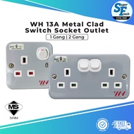 WH Metal Clad 13A / 13A 2 Gang Switch & Sockets
