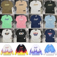 X XMWS American Sports Basketball Long-Sleeved Shooting Uniform USA American Team Training Loose Rou