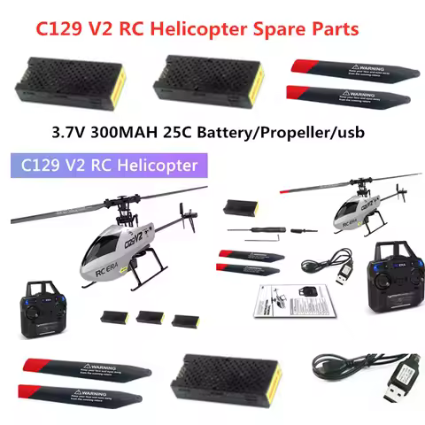 C129 V2 RC Helicopter original Accessories Battery C129 RC Aircraft propeller USB Line C129 V2 Helic