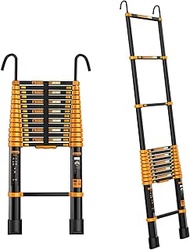 Ryanong Strong Longest Telescoping Extendable Ladder 13ft/20ft, Compact Telescopic Ladder with Roof 