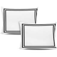 Home Decorative Throw Pillows Covers Black Border on White Pillow Case 20 x 26 inches Cushion Cover 