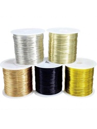 รีล 100 เมตร ลวดโลหะสี 0.3/0.4มม. สีทอง เงิน ดำ สีทองอ่อน Kc สีทอง สำหรับ กำไร สร้อยคอ DIY สีทนทาน ว