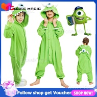 Unisex Mike Michael Wazowski Cosplay Costume Onesie Homewear One-piece Pajamas Halloween Party Monst