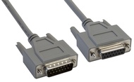 Amphenol CS-DSSMDB15MF-002.5 15-Pin DB15 D-Sub Cable, Shielded, Male/Female, 2.5', Gray