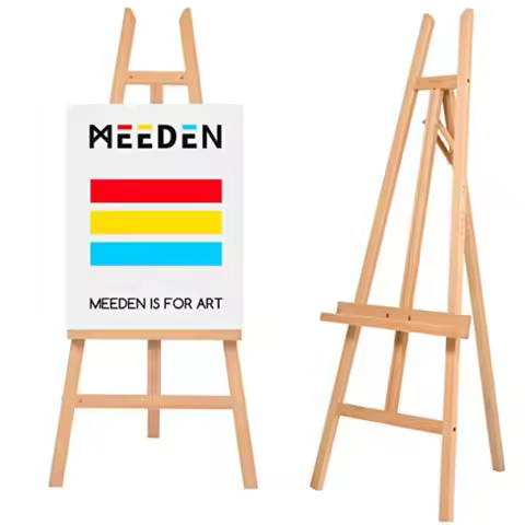MEEDEN Art Easel Stand for Display - Adjustable Beech Wood Floor Easels for Painting Holding Canvas 