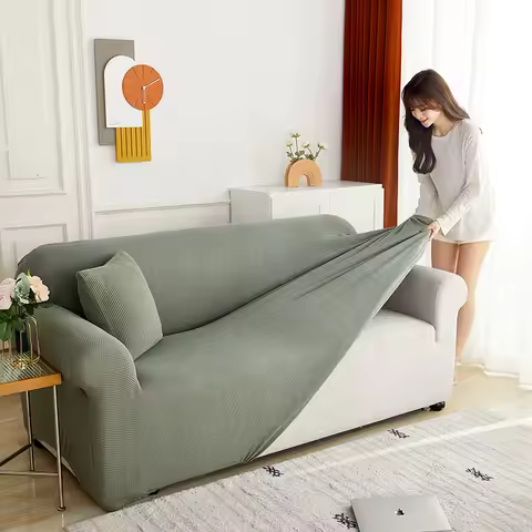 Elastic Jacquard Fabric Sofa Cover Stretch Couch Cover Sectional L Shape Sofa Slipcover Corner Case 