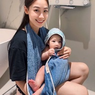 nizio 小蘑菇/ BOBO多功能成長浴巾 - 冰河泥藍