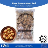 [HALAL] Nurz Frozen Meatball 1kg | Berbola Daging | 牛肉丸