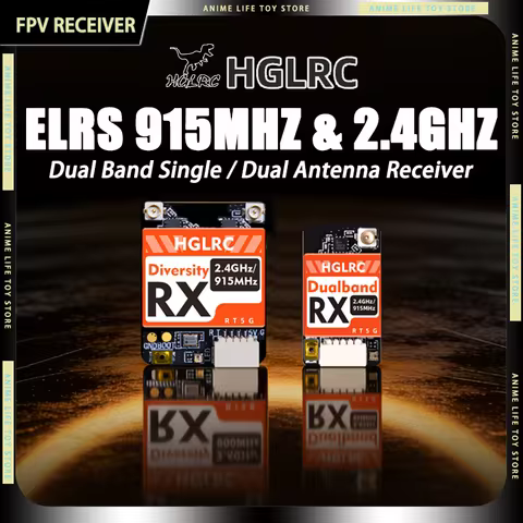 HGLRC FPV Receiver ELRS 915MHz / 2.4GHz Dual Band Drone Receiver LR1121 Dual / Single Antenna Divers