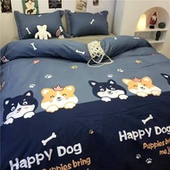 Cute 3/4 In1 Bedding Sets Kids Girls Comforter Quilt Bed Sheet Cover Flat Mattress Protector Flat Bedsheet Set with Pillowcases Single Queen King Size