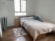 Muji 橡木床架queen size 配床架地櫃一個