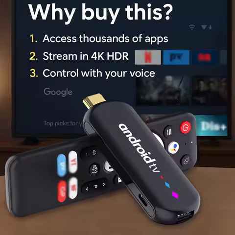 H96 Max L3 Android 14 Mini TV Stick 4k Amlogic S905L TS Quad Core Video WiFi BT Voice Remote Control