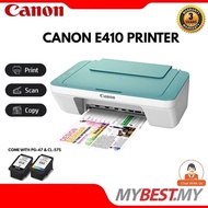 (INCLUDE INK) New Canon PIXMA E410 / E470 Green White Inkjet Printer All In One Copy Scanner Low Cos