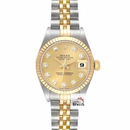 【大眾名錶】ROLEX 勞力士 79173 Datejust 蠔式日誌 蠔式女錶 新包台 金色十鑽面盤 大眾名錶G311