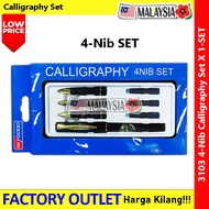 Calligraphy Pen Set 4-Nib Arabic Diploma Pen Fountain Pen #Khat #Fountain #Calligraphy #Diploma #Cik
