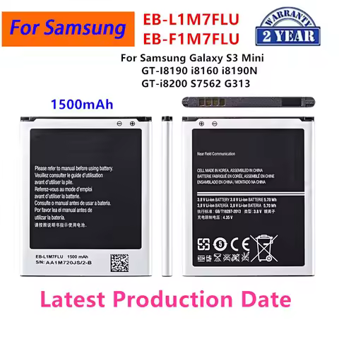 Brand New EB-L1M7FLU EB-F1M7FLU 1500mAh Battery For Samsung Galaxy S3 Mini GT-I8190 i8160 I8190N GT-