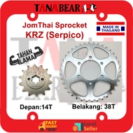 JOMTHAI ASAHI KRZ Sprocket Depan(14T)/Belakang(38T), Kawasaki Front/Rear Chain Gear Rantai