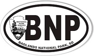 BNP Badlands National Park Oval Bumper Sticker