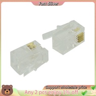 RJ9 4P4C Plug phone Jack Connector 50 pieces, Transparent
