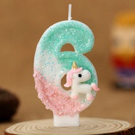 New Product Unicorn 0-9 Creative Number Candle Cake Birthday Candle