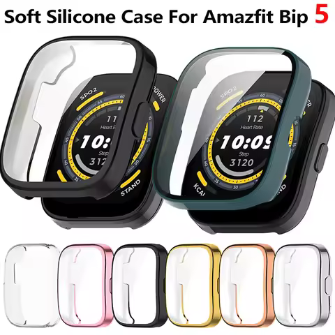 Plating Soft Silicone Case For Amazfit Bip 5 Smart Watchband Screen Protector Bumper Shell for Huami