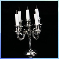 [FIREFLY1] 1Set Dollhouse Miniature Candles and Candlesti Cake Candle Holders Toppers OOO