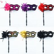 Eye Mask  Venetian Masquerade Mask With Holding Stick Ball Mask For Halloween Costume Girl 's Party 