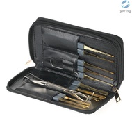 YOSG 24pcs Professional Unlocking Lock Picking Tools Set Practice Lockset Kit with Leather Case for Locksmith Beginners