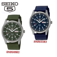Seiko 5 Sports SNZG09K1 / SNZG11K1 Automatic See-thru Back Case Nylon Strap Watch