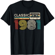 Men's cotton T-shirt Classic 1981 Vintage 1981 Cassette Tape Men Women Birthday T-Shirt
