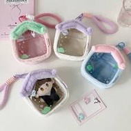 Fashionable Minimalist Cute Cartoon Plush House Doll Storage Bag, 3D Outdoor Small House Doll Carrie