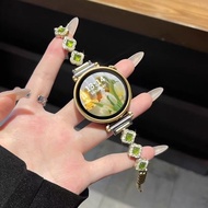 四叶草满钻适用gt6表带金属gt5/4pro女士手表带表带20mm通用Four-leaf Clover Full Diamond Strap Suitable for GT6, Metal GT5/4